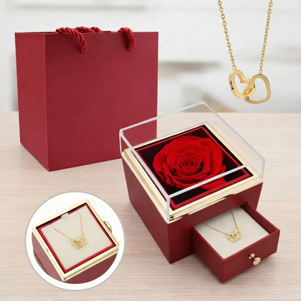 Custom Name Double Heart Necklace