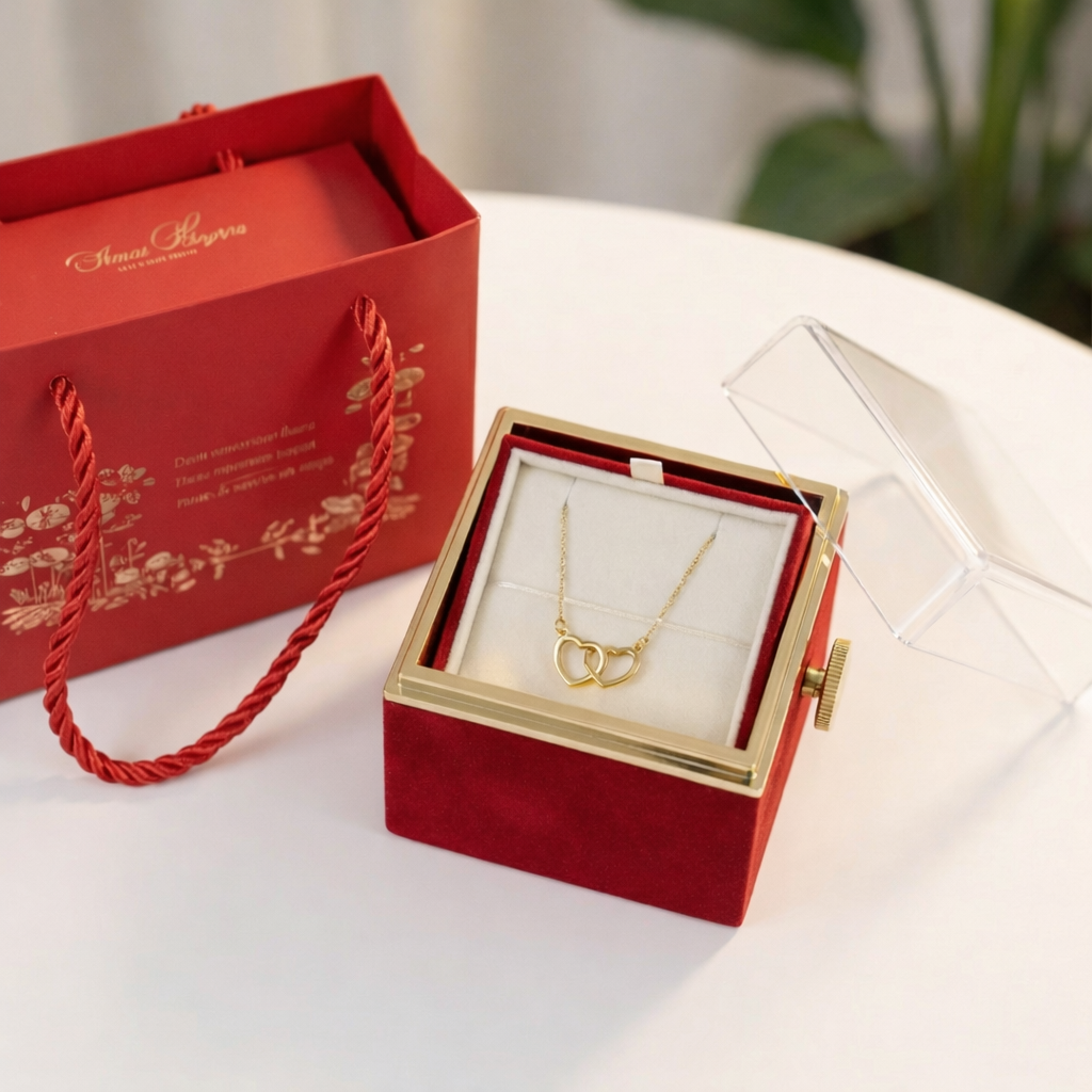 Custom Name Double Heart Necklace