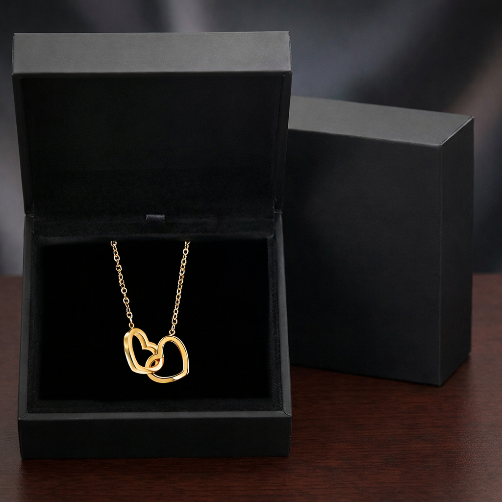 Custom Name Double Heart Necklace