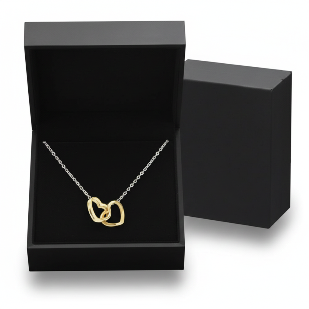 Custom Name Double Heart Necklace