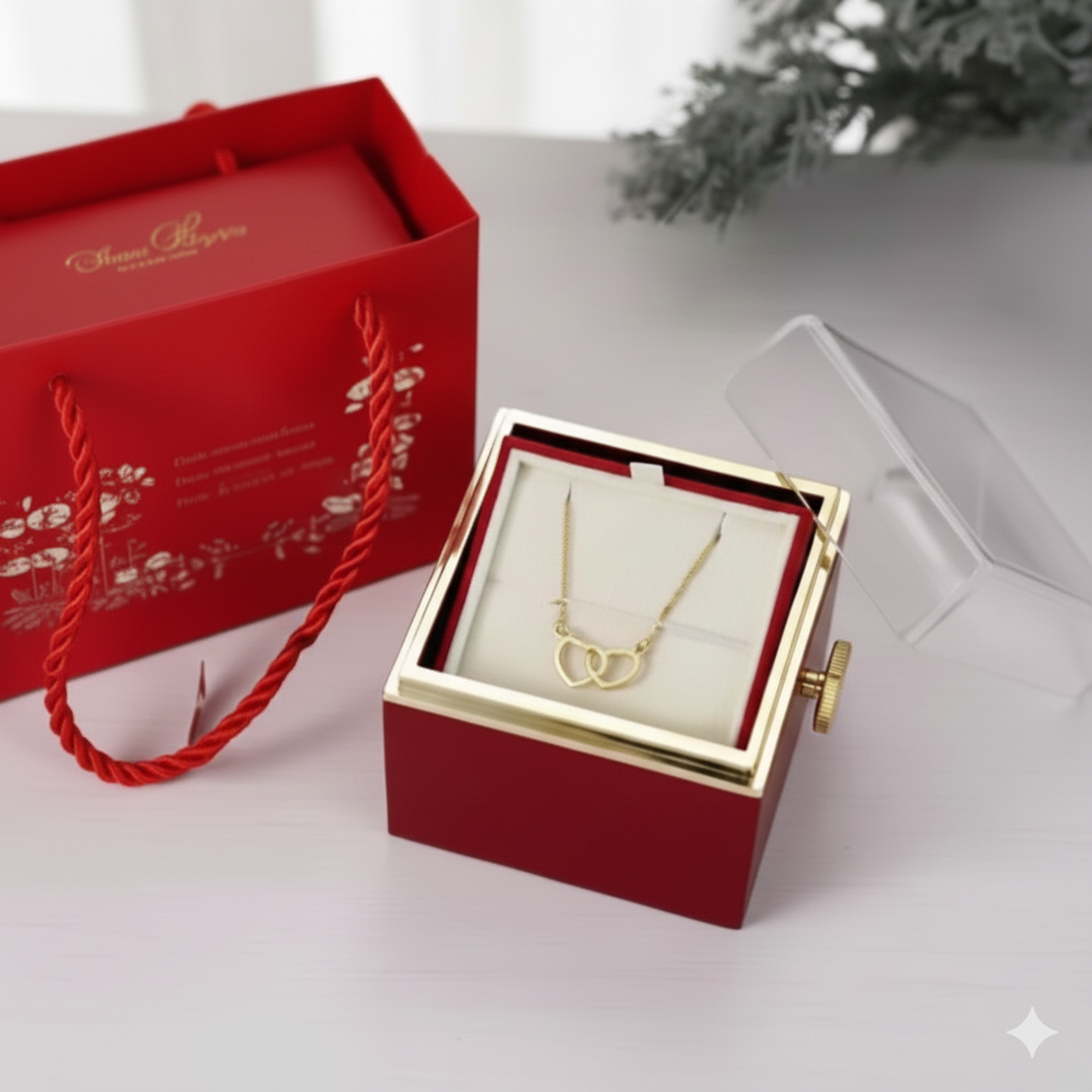 Custom Name Double Heart Necklace