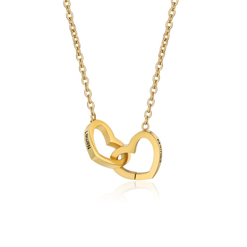 Custom Name Double Heart Necklace